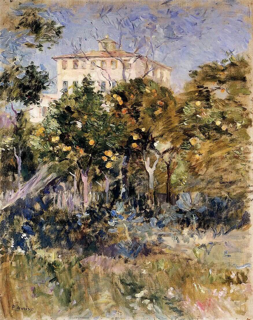 « Villa dans les orangers, Nice » par Berthe Morisot